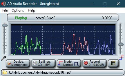 Windows 7 Active Audio Recorder 2.5 full